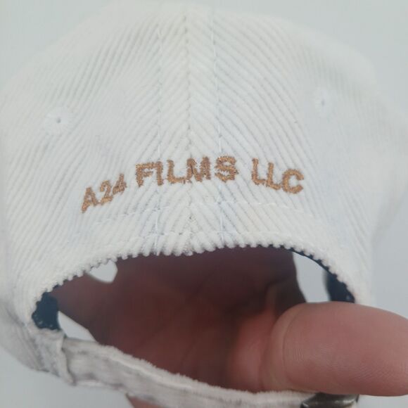 A24 Films LLC Embroidered Logo White Corduroy Baseball Cap Hat Adjustable main image 5